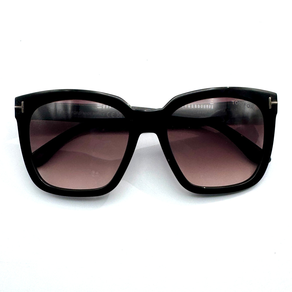 Tom Ford Sunglasses Amarra TF502 01T Black Butterfly Gradient Bordeaux Lens 55mm